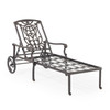Verona Desert Bronze Cast Aluminum with Cushions 3 Pc. Chaise Lounge Set + 21 in. D Side Table