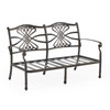 Melrose Midnight Gold Cast Aluminum with Cushions 4 Pc. Loveseat Group + Club Chairs + 48 x 24 in. Coffee Table