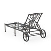 Melrose Midnight Gold Cast Aluminum with Cushions 3 Piece Chaise Lounge Set + 21 in. Sq. Side Table