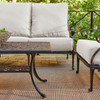 Naples Aged Bronze Cast Aluminum with Estate Cushions 3 Piece Sofa Group + 45 x 24 in. Coffee Table