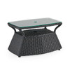 Terrace Dark Elm Outdoor Wicker 32 x 18 in. Umbrella Side Table