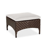 Martinique Java Brown Outdoor Herringbone Wicker with Cushion Ottoman