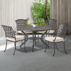 Tivoli Aged Bronze Cast Aluminum with Cushions 5 Piece Dining Set + 48 in. D Table