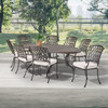 Tivoli Aged Bronze Cast Aluminum with Cushions 9 Piece Dining Set + 87 x 48 in. Table