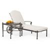 Melrose Midnight Gold Cast Aluminum with Cushions 2 Piece Chaise Lounge Set + 21 in. Sq. Side Table