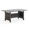 Venice Silver Oak Outdoor Wicker with Cushions 3 Piece Swivel Sofa Group + 59 x 32 in. Aluminum Top Lounge Table