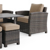 Venice Silver Oak Outdoor Wicker with Cushions 6 Piece Sofa Group + 59 x 32 in. Aluminum Top Lounge Table