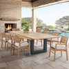 Warwick Teak with Cushions 9 Piece Dining Set + Balencia 87-118 x 47 in. Table