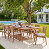 Warwick Teak with Cushions 9 Piece Dining Set + Bristol 87-118 x 47 in. Table