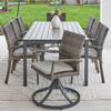 Contempo Husk Outdoor Wicker with Cushions 9 Piece Swivel Combo Dining Set + 83 x 41 in. Table