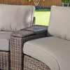 San Lucas Outdoor Wicker with Cushions 5 Piece Sofa Contour Sectional Group