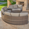 San Lucas Outdoor Wicker with Cushions 5 Piece Sofa Contour Sectional Group