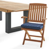 Westport Teak with Cushions 9 Piece Arm Dining Set + Balencia 87-118 x 47 in. Double Extension Table