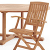 Westport Teak with Cushions 9 Piece Arm Dining Set + Bristol 70 in. D Table