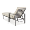 Soho Slate Grey Aluminum with Cushions 2 Piece Chaise Lounge Set