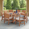 Pembroke Teak with Cushions 9 Piece Dining Set + 70 in. D Table