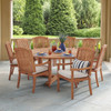 Eastchester Teak with Cushions 9 Piece Dining Set + Bristol 70 in. D Table