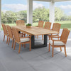 Eastchester Teak with Cushions 9 Piece Dining Set + Balencia 87-118 x 47 in. Extension Table