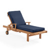 Eastchester Natural Stain Solid Teak With Cushion Chaise Lounge