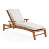 Pembroke Natural Stain Solid Teak With Cushion Chaise Lounge