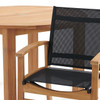 Sedona Teak with Black Sling 5 Piece Dining Set with 48 in. D Table