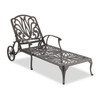 Cadiz Cast Aluminum with Cushions 3 Piece Chaise Lounge Set + 21 in. Sq. Side Table-