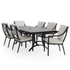 Hill Country Aged Bronze Aluminum and Cushion 7 Piece Dining Set + 84 x 42 in. Table -