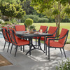 Hill Country Aged Bronze Aluminum and Cushion 7 Piece Dining Set + 84 x 42 in. Table -