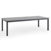 Soho Slate Grey Aluminum with Cushions 9 Piece Combo Dining Set + 100 x 44 in. Rect. Slat Top Table