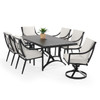 Hill Country Aged Bronze Aluminum and Cushion 7 Piece Combo Dining Set + 72 x 42 in. Table -