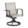 Ventura Textured Black Aluminum with Mica Pearl Sling 7 Piece Combo Dining Set + 66 x 44 in. Table