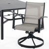 Ventura Textured Black Aluminum with Mica Pearl Sling 7 Piece Combo Dining Set + 84 x 42 in. Table