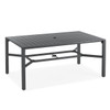 Ventura Textured Black Aluminum with Mica Pearl Sling 7 Piece Combo Dining Set + 84 x 42 in. Table