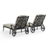 Naples Aged Bronze Cast Aluminum with Cushions 2 Piece Chaise Lounge Set