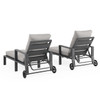 Montecito Charcoal Aluminum with Cushions 2 Piece Chaise Lounge Set