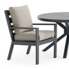 Montecito Charcoal Aluminum with Cushions 5 Piece Dining Set + 48 in. D Table