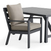 Montecito Charcoal Aluminum with Cushions 6 Piece Bench Dining Set + 70 x 40 in. Table