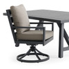 Montecito Charcoal Aluminum with Cushions 6 Piece Combo Bench Dining Set + 70 x 40 in. Table