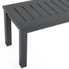 Montecito Charcoal Aluminum with Cushions 6 Piece Swivel Bench Dining Set + 70 x 40 in. Table