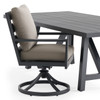 Montecito Charcoal Aluminum with Cushions 7 Piece Combo Dining Set + 84 x 42 in. Table