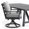 Montecito Charcoal Aluminum with Cushions 7 Piece Combo Dining Set + 84 x 42 in. Table
