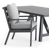 Montecito Charcoal Aluminum with Cushions 7 Piece Dining Set + 84 x 42 in. Table
