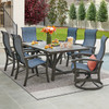 Fairmont Aged Bronze Aluminum with Sling 7 Piece Combo Dining Set + 70 x 42 in. Table