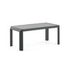 Marino Midnight Aluminum with Lifeguard Cabana Cushions 4 Piece Sofa + 43 x 22 in. Slat Top Coffee Table