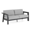 St. Lucia Midnight Aluminum with Cushions 4 Piece Swivel Sofa Group + 43 x 22 in. Coffee Table