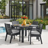 Montauk Polymer with Cushions 5 Piece Dining Set + 44 in. Sq. Table