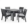 Montauk Polymer with Cushions 5 Piece Dining Set + 44 in. Sq. Table