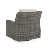 Tangiers Canola Seed Outdoor Wicker with Charmer Limestone Cushions Swivel Glider