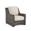 Tangiers Canola Seed Outdoor Wicker and Charmer Limestone Cushions 4 Piece Sofa Group + 46 x 26 in. Coffee Table