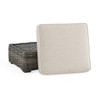 Tangiers Canola Seed Outdoor Wicker with Charmer Limestone Cushion Ottoman